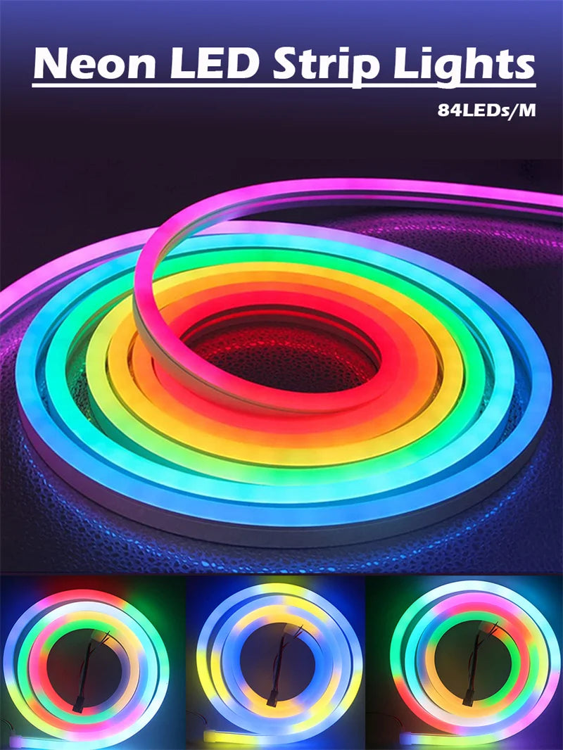 Neon LED Strip Lights 24V with Music Sync RGBIC (Full Kit)