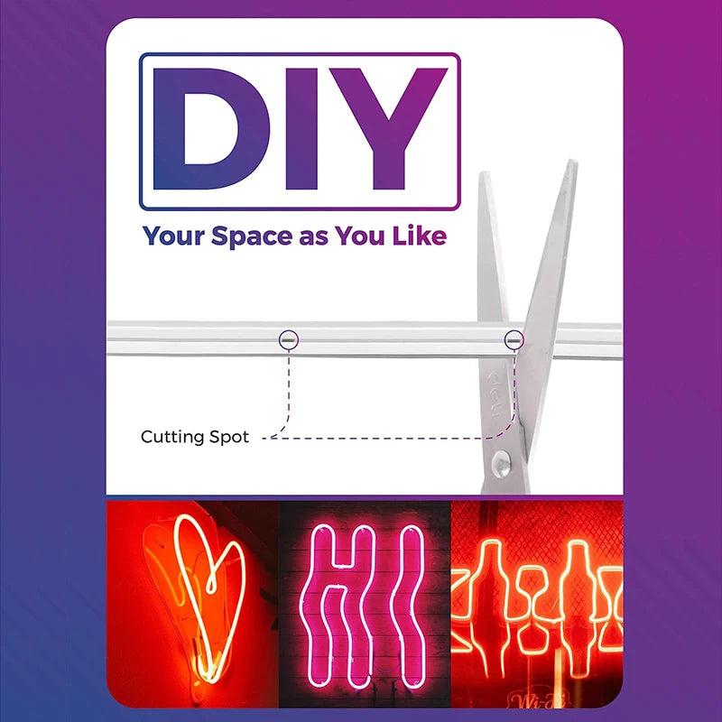 Neon LED Strip Lights 24V with Music Sync RGBIC (Full Kit)
