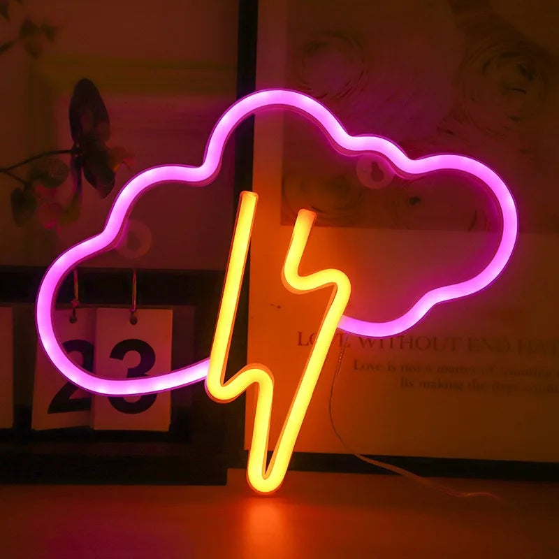Lightning LED Neon Sign Clouds