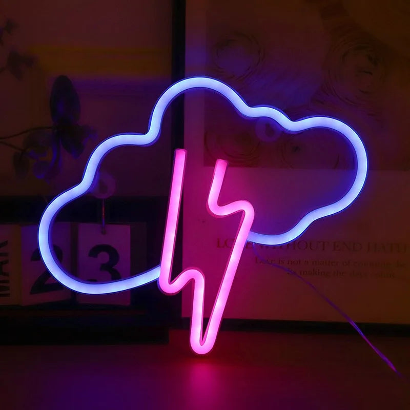 Lightning LED Neon Sign Clouds