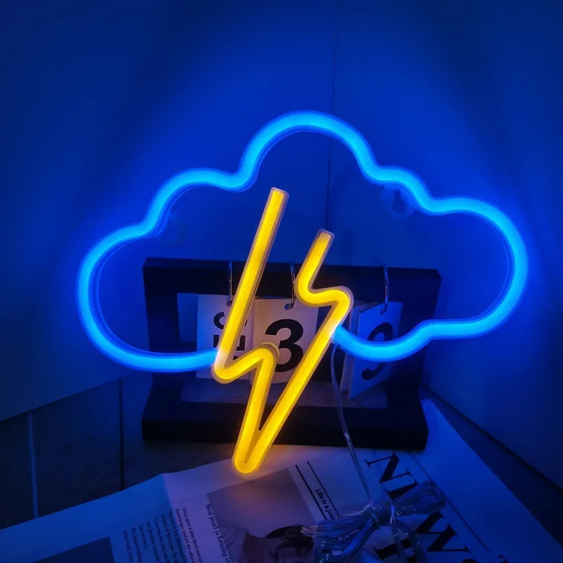 Lightning LED Neon Sign Clouds