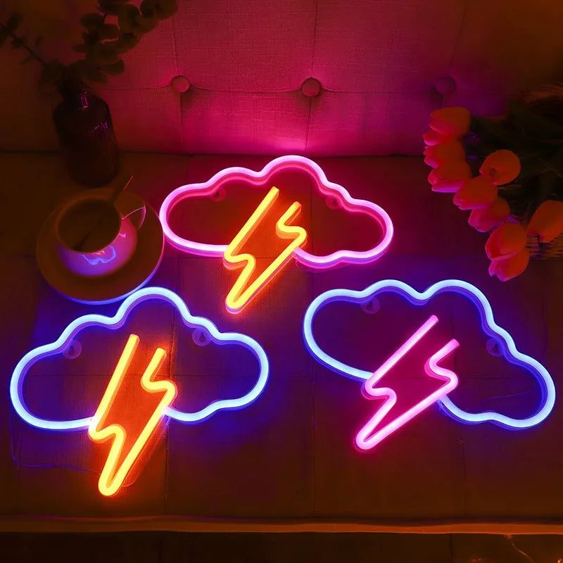 Lightning LED Neon Sign Clouds