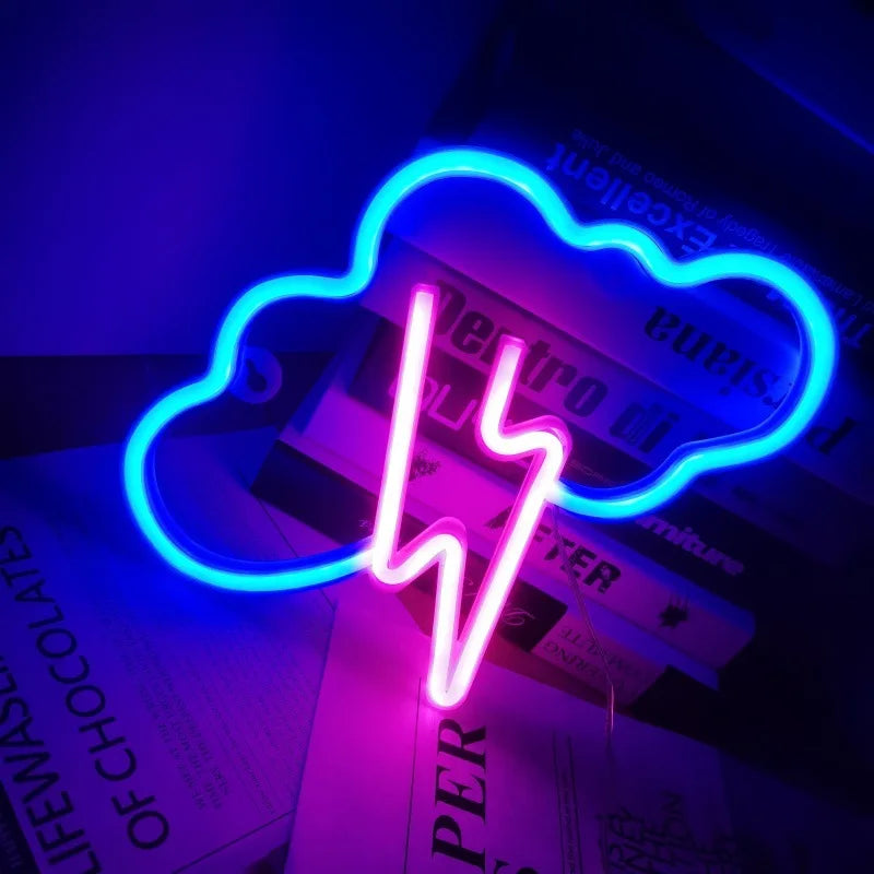 Lightning LED Neon Sign Clouds