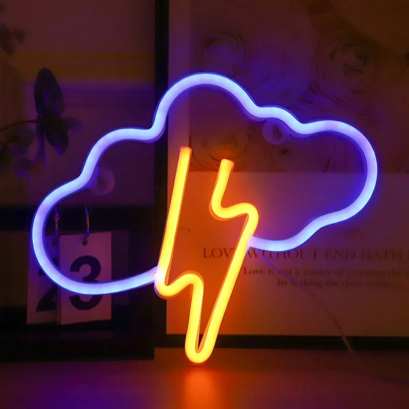 Lightning LED Neon Sign Clouds