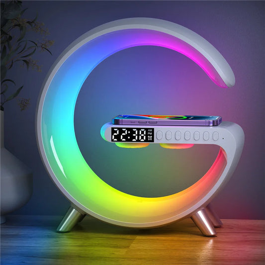 Multifunctional Wireless Charger with Alarm, Speaker & RGB Light