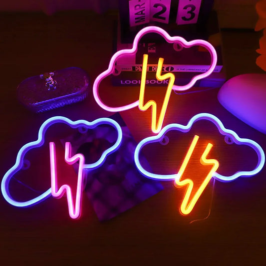 Lightning LED Neon Sign Clouds